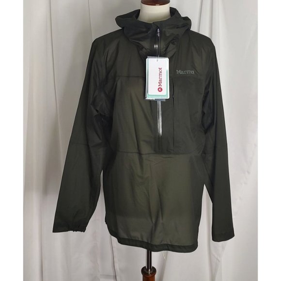 Marmot Jacket L Bantamweight Anorak Packable Green Lihtweight Waterproof - Picture 6 of 14
